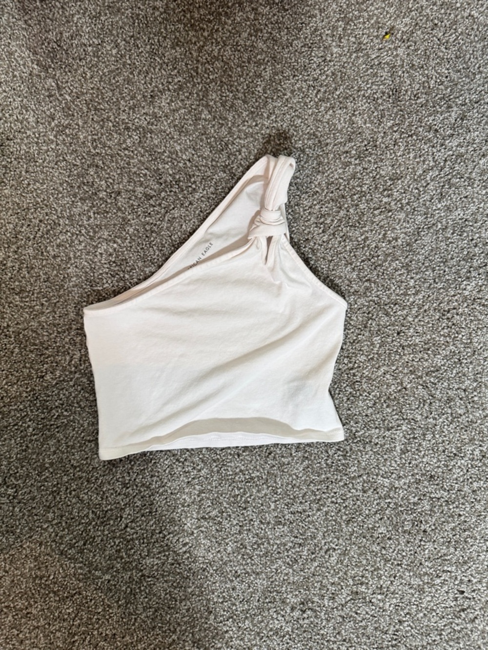 One-Shoulder Knot Crop Top - White